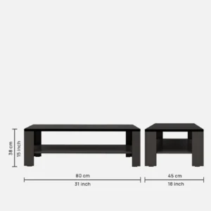 Orca Coffee Table in Black & Dark Grey Colour